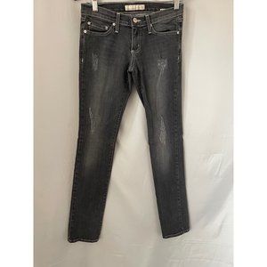 Flying Monkey Charcoal Black Fade Distressed Skinny Bottom Jeans